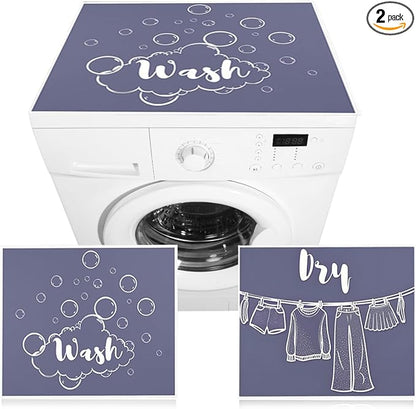 Esamploe Washer Dryer Countertop Mat,Washer and Dryer Topper Dust Proof Quick Drying Indicator Mat,Washer Dryer Covers Topper Anti Slip Protective Cover for Laundry Rooms and Kitchens(Blue)