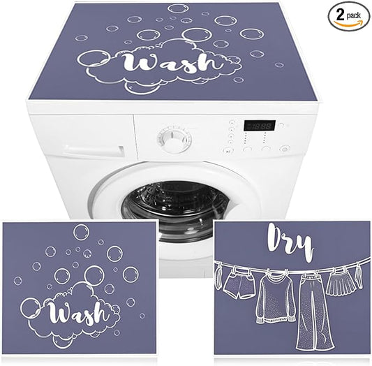 Esamploe Washer Dryer Countertop Mat,Washer and Dryer Topper Dust Proof Quick Drying Indicator Mat,Washer Dryer Covers Topper Anti Slip Protective Cover for Laundry Rooms and Kitchens(Blue)