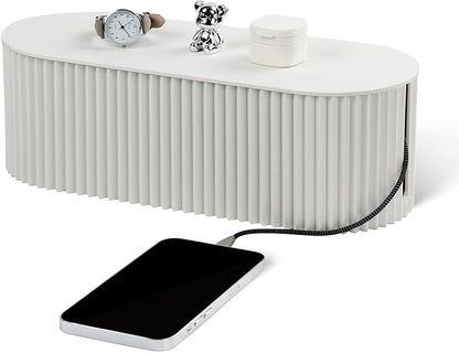 RAMFIYN Large Cable Organizer Box for Power Strips, Surge Protectors, Chargers, TV Computer Wires - White