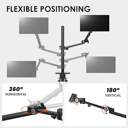 TARION Modular Desktop Arm Mount - 48cm / 19" Single Desk Stand with Tablet Holder & VESA Mount for Laptop Monitor 360° Adjustable - Compatible with 35mm Rod Lite Z Desktop - Titanrig Arm X