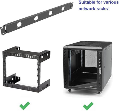 QiaoYoubang 1U Hinged 4D Rack Panel 4 D-Series XLR HDMI Audio Rack Mount Panel for 19 inches Rack Mount (4D)