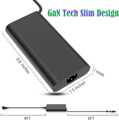 Slim 330W 16.92A 19.5V AC Laptop Charger for DELL Alienware M17 M18X X17 X51 Area-51m G15 G16 5530 7630 7620 DA330PM190 LA330PM190 DA330PM111 LA330PM160 Power Supply Adapter Cord