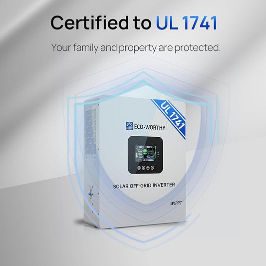 ECO-WORTHY Home Power Station Backup Power,30720Wh LiFePO4 Battery Support Communication、Bluetooth and WiFi,AC 5000W Inverter,Battery Monitor,for Home Backup,Emergency,Solar System Components