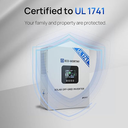 ECO-WORTHY Home Power Station Backup Power,10240Wh LiFePO4 Battery Support Communication、Bluetooth and WiFi,AC 5000W Inverter, 2Hr/5Hr Fast Charge,for Home Backup,Emergency,Solar System Components