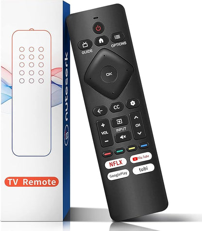 Replacement Remote for Philips TV, Compatible with Philips Google & Android 4K UHD HDR Smart TVs, No Setup Needed