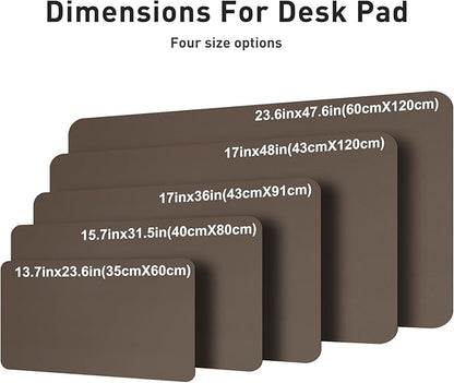 Aothia Leather Desk Pad Protector, Office Mat, Large Mouse Pad, Non-Slip PU Leather Blotter, Laptop Desk Pad, Waterproof Writing Pad for Office and Home (Coffee, 31.5" x 15.7")