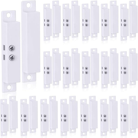Tellegloww 20 Sets NC Wired Surface Mounted Alarm Magnetic Door Contact Sensor Door Window Reed Switch Sensor with Double Side Tape for Security