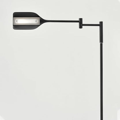 Brightech Leaf Pharmacy LED Reading Lamp, Dimmable Floor Lamp with Easy Rotation Over Chair or Desk for Living Rooms & Offices, Adjustable Standing Lamp, Tall Lamp for Sewing & Craftwork - Jet Black