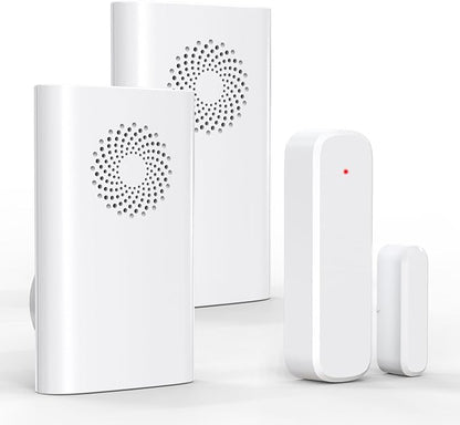 Wireless Door Chime for Business Entering, Door Open Alarm for Kid/Toddler Home Safety (500ft Range 51 Ringer) Door Dinger Buzzer Alert, 2 Receivers +1 Sensor