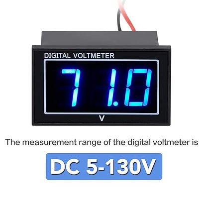 SUPNOVA Waterproof Voltmeter 12V 24V 36V 48V 60V 72V 96V,LED Digital Display Battery Voltage Tester DC5-130V Apply to Golf Cart,Car, Motorcycle，Boats Battery Voltage Monitor