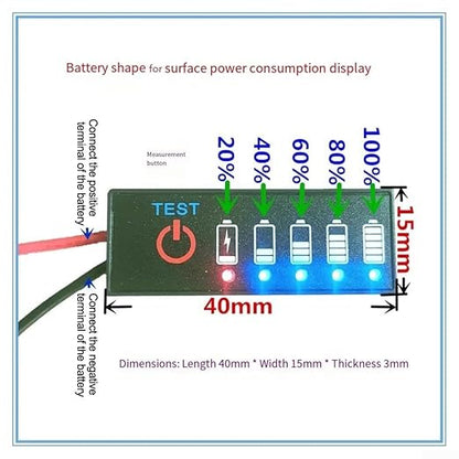 Compact 5S 18 5V 21V Battery Level Indicator with Ternary Lithium Display for Real Time Charge Monitoring on Lithium and Batteries