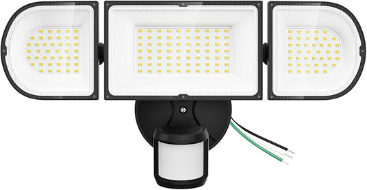 SZPOWER 150W Motion Sensor Lights Outdoor for Outside, 15000LM LED Flood Lights Outdoor Wired Dusk to Dawn, Exterior Security Floodlight Fixture Waterproof IP65, Outdoor Lighting for House, Garage