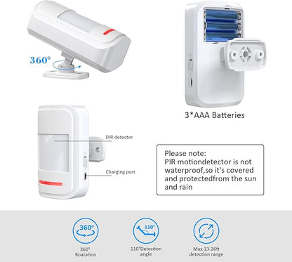 Motion Sensor Door Chime, METAK Wireless Motion Detector Alarm Indoor for Business When Entering/Home Doorway/Store Entrance/Garage Security, Pet/Elderly/Dementia Monitoring Buzzer,PIR Door Entry Bell