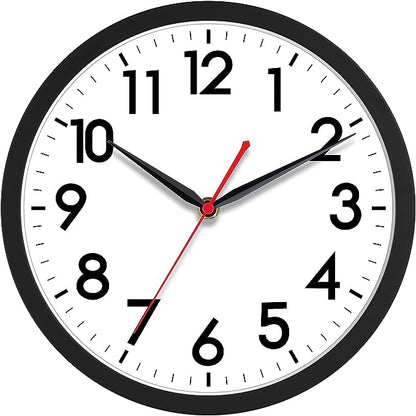 AKCISOT 18 Inch Wall Clock Large Silent Non-Ticking Wall Clocks Battery Operated - Analog Classic Clock Decorative for Living Room, Office, Home, School(Black)