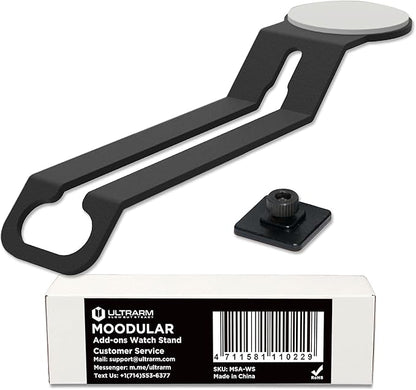 ULTRARM Moodular Add-ons Watch Stand for Smart Watch (Charger Not Included) [Accessory Only - Requires Moodular Wooden Monitor Stand Slide Rails for Use] Black MSA-WS