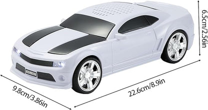 WSTER WS-592 Supercar Design Bluetooth Replica Speaker – Portable Car Model Wireless Speaker with TWS Stereo, FM Radio, LED Party Lights, USB/TF Playback, Hands-Free Calling, Microphone(White)