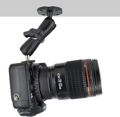 VAUBORTTI Heavy-Duty Camera Wall/Desktop Mount with 1/4"-20 Thread, Aluminum Alloy Arm, Dual Ball Heads, 1-Inch TPU Ball, Free Rotation,Compatible with DSLR, CCTV, RAM B System