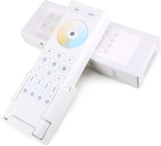XXK 4-Zone 2.4G Wireless RF Remote Control, 99ft 360 Control, 4 Channel Group Control for Home CCT LED Strip Lights