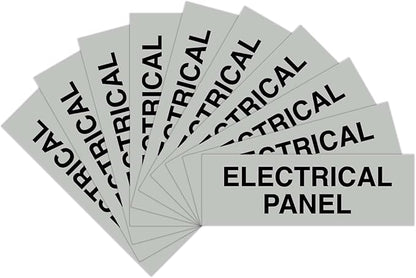 All Quality Basic Electrical Panel Sign - Fire Regulation Safety Compliance Sign - Lt Gray - Small (10 Pack)