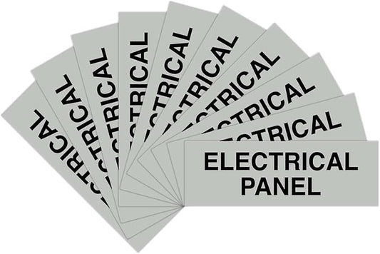 All Quality Basic Electrical Panel Sign - Fire Regulation Safety Compliance Sign - Lt Gray - Small (10 Pack)