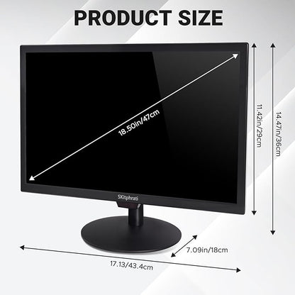 SKitphrati 19 Inch HD (1440 x 900) PC Monitor, Computer Monitor with HDMI VGA AV BNC USB Ports, 60Hz, 5Ms, VESA, Build-in Speakers, LED Display for Laptops and Desktops Office Home
