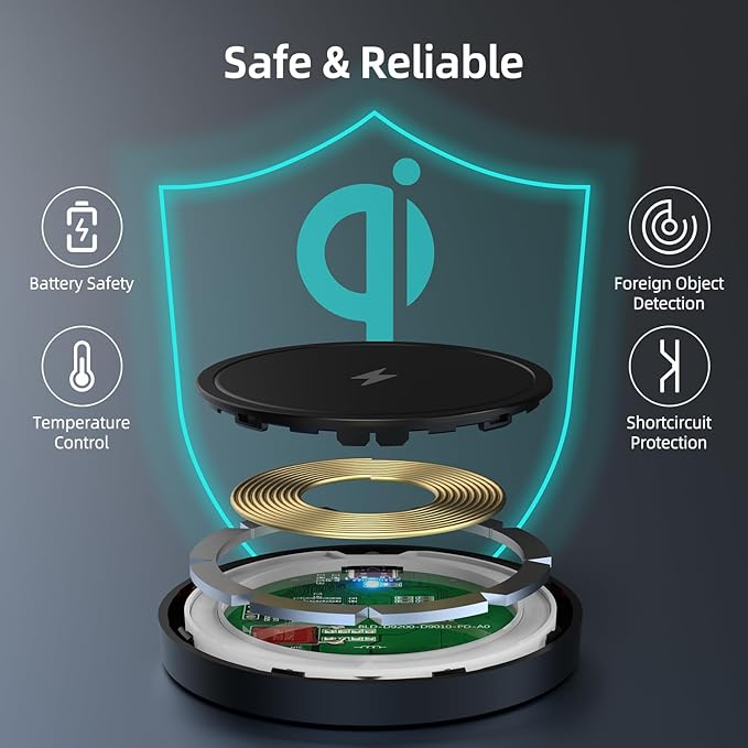 Magnetic Wireless Charger for iPhone 15W Wireless Charger Fast Mag Safe Wireless Charging Stand Pad Compatible for iPhone 16/16 Pro/Pro Max/15/14/13/12/Pro with Wall Charger with AC Adapter Black