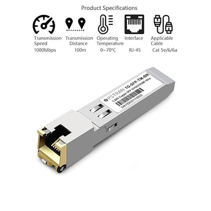OPSTRAN 10/100/1000BASE-T SFP SGMII Copper Transceiver Module Compatible with Brocade E1MGTX-A RJ45 100m Cat5e/6