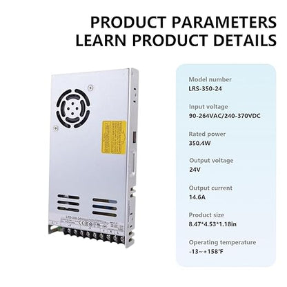 LRS-350-24 24V 14.6A 350W Industrial-Grade Switching Power Supply for Automation Systems/Commercial LED Applications