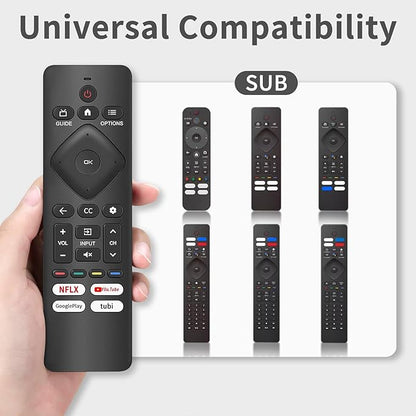 Replacement Remote for Philips TV, Compatible with Philips Google & Android 4K UHD HDR Smart TVs, No Setup Needed