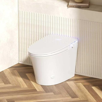 Smart Toilet with Auto Open/Close Lid - Warm Water Bidet, ADA Comfort Height Heated Seat, Dryer, Night Light, Foam Shield, Dual Auto Flush, Foot Sensor, Modern Elongated One-Piece Toilet for Bathrooms