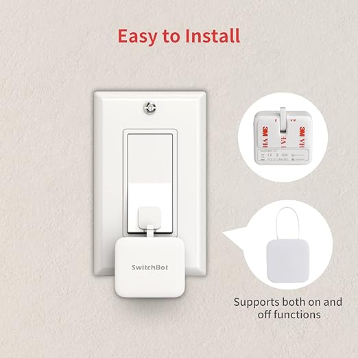 SwitchBot Smart Switch Pusher with Remote - No Wiring, Control with APP, Timer and Bluetooth Remote, Add SwitchBot Hub Mini to Make it Compatible with Alexa, Google Home, IFTTT (White)