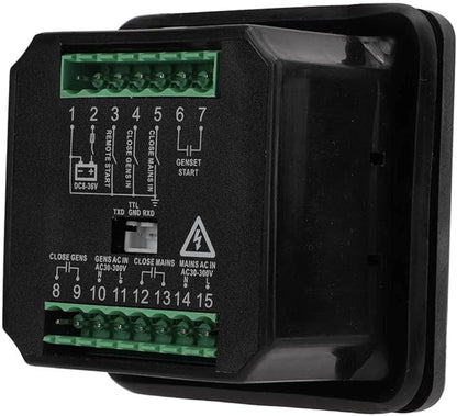Fafeicy IP54 ATS220 AC30‑300V Mains Genset Power Controller Automatic Switch Module with LED Display, Voltage Frequency Simulation Control