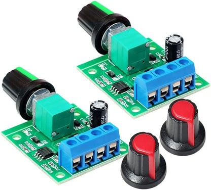 Gebildet 2pcs PWM Low Voltage Motor Speed Controller DC 1.8V 3V 5V 6V 12V 2A 1803BK 1803B Adjustable Driver Switch with Speed Control Knob