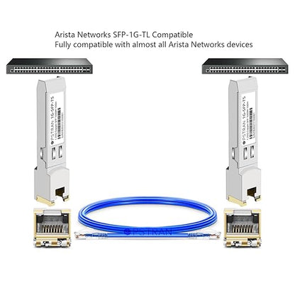 OPSTRAN 10/100/1000BASE-T SFP SGMII Copper Transceiver Module Compatible with Arista Networks SFP-GB-GE-TL SFP-1G-TL RJ45 100m Cat5e/6