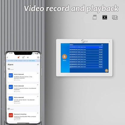Wired Video Door Phone Apartment Intercom System,7 Inch Touch Monitor with 1080P HD Camera Doorbell,Supporting 5 in 1 Unlocking,Minitoring Motion Detecting for Home Villa,Tuya (2 doorbell + 3 monitor)
