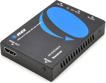 OREI HDMI Over Ethernet Extender Over CAT5/CAT6, with IR Upto 330 Feet - Loop Out - 1080P Full HD Signal Distribution - Over IP - Receiver Only (HD-EXM330-RX)