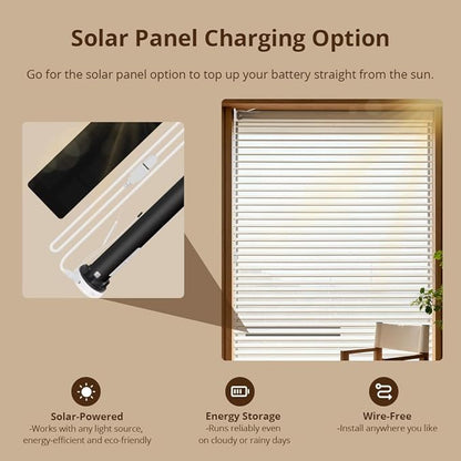 Blindsmart Rechargeable Tuya Zigbee Roller Blinds Motor for 38mm Tube, Motorized Window Shades Automatic Blinds Curtain Opener APP Control, Zigbee Hub Required (with 9-Channel Remote + Solar Pannel)
