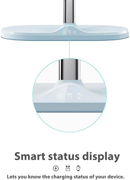 3-in-1 Wireless Charging Station for Apple Devices - Fast Charging Station for iPhone and Watch, Stable Charger Stand for iPhone 12-15 & iPhone 16 & iWatch & AirPods, Adapter Not Included
