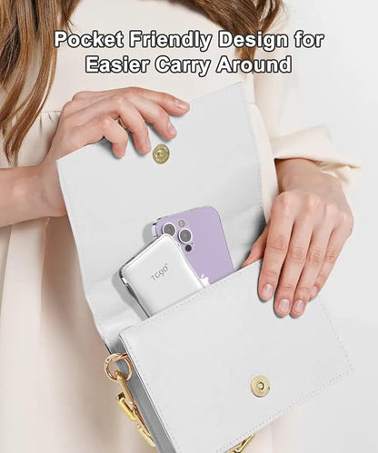 TG90° 2 Pack 10000mAh Slim Portable Charger with Built in Cables,Power Bank Travel Charger Cell Phone External Battery Pack,4 Output External Battery Pack Compatible with iPhone Android Phone