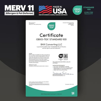 BNX TruFilter 14x30x1 Air Filter MERV 11 (4-Pack) - MADE IN USA - Allergen Defense Electrostatic Pleated Air Conditioner HVAC AC Furnace Filters for Allergies, Dust, Pet, Smoke, Allergy MPR 1200 FPR 7