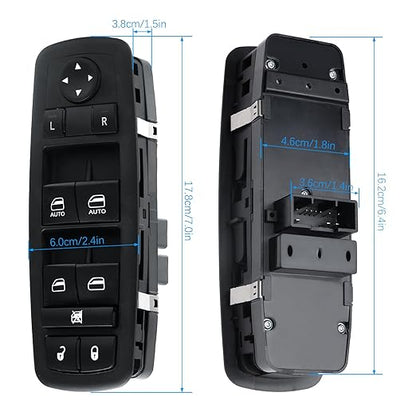 WUANGKI Master Power Window Control Switch | Front Driver Side | 11 Pins | Compatible with 2015-2017 Chrysler 200 | 2011-2019 Dodge Charger | 2016-2018 Ram 1500 2500 3500 4500 5500 | OE 68139805AB