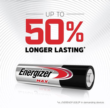 Energizer AA Batteries, Max Double A Battery Alkaline, 4 Count (Pack of 2)