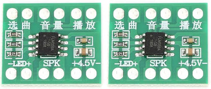 flexman 2Pcs Music Chip DIY Module, Sound Chip with Three Levels of Volume Adjustment, LED Chip Support 38 Songs for Smart Doorbell, Smart Lock, Music Toys, Tell Time Alarm Alock