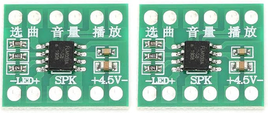 flexman 2Pcs Music Chip DIY Module, Sound Chip with Three Levels of Volume Adjustment, LED Chip Support 38 Songs for Smart Doorbell, Smart Lock, Music Toys, Tell Time Alarm Alock