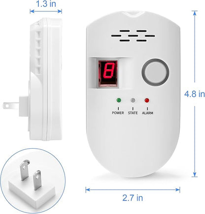 Natural Gas Detector, Plug-in Propane Gas Detector for Home & RV, Gas Leak Detector for LNG, LPG, Methane