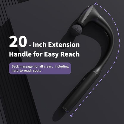 CAREKING 2-in-1 Detachable Muscle Massage Gun Deep Tissue with 20'' Extension Handle, Back and Neck Massager for Pain Relief, Handheld Massager for Shoulder Lower Back Leg Waist, FSA-HSA Eligible