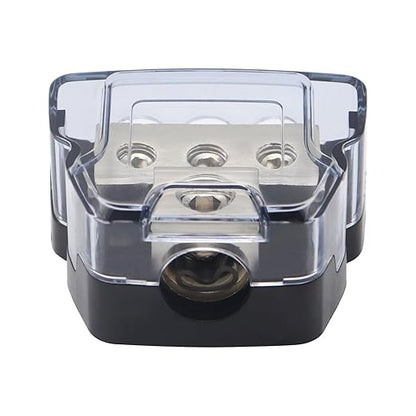3 Way Amplifier Sub Speaker Audio Distribution Block 0 Gauge /4 Gauge in 4 GA / 8GA Wire Out Connecting Blocks 1PCS