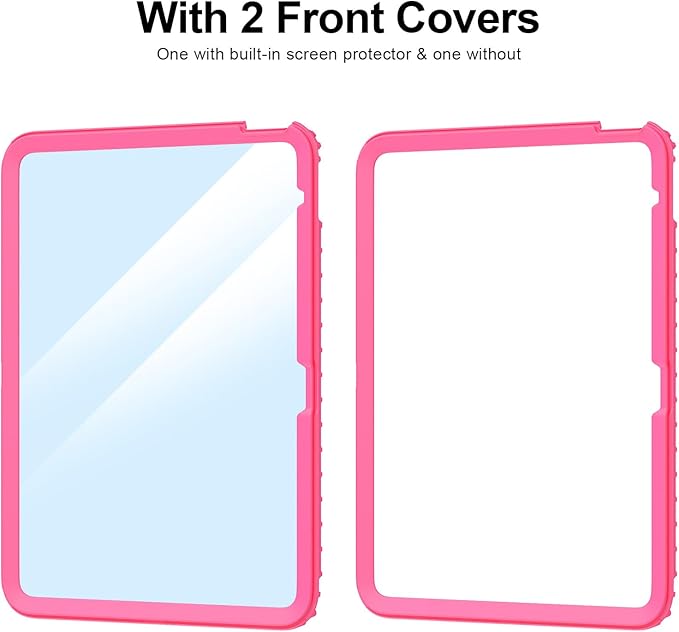 SEYMAC stock Case for iPad (A16) 11th/10th Generation 11''/10.9'' 2025/2022, with Built-in Screen Protector, Shoulder Strap, Built-in Kickstand, Rugged Full Body Shockproof Protective Case, Pink