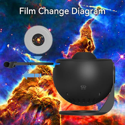 Planetarium Star Projector,Rusoso Galaxy Projector,13 in 1 Film Discs Projector Galaxy Night Light Starry Sky Lamp,360 ° Rotation, Low Noise,for Kids,Bedroom,Party,Game Rooms