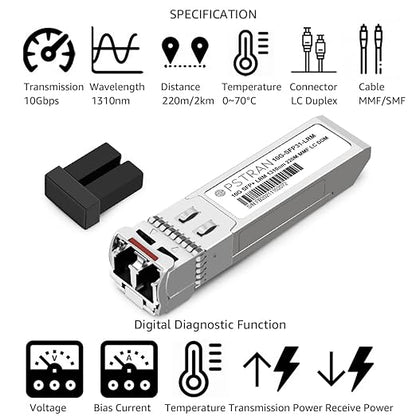 OPSTRAN 10GBASE-LRM SFP+ Optical Transceiver Module Compatible with HPE ProCurve J9152A Aruba J9152D 10G SFP+ 1310nm 220m DDM Duplex LC MMF